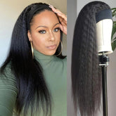 Kinky Straight Remy Human Hair Headband Wig 10-30 Inch